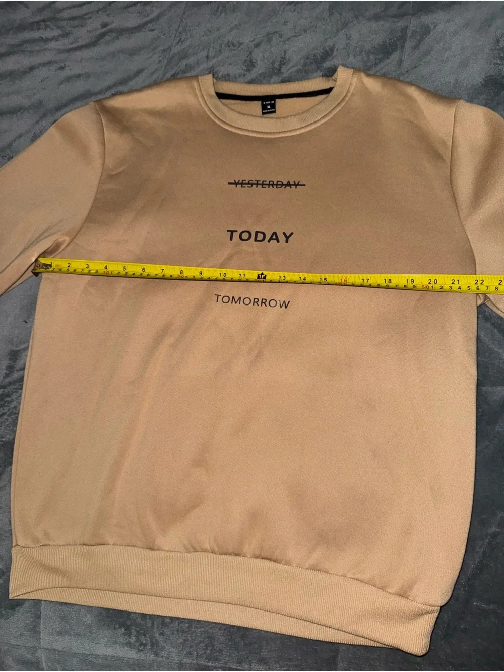 Beige 'TODAY' Crewneck Sweatshirt
